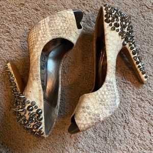 Sam Edelman snakeskin studded heels 7